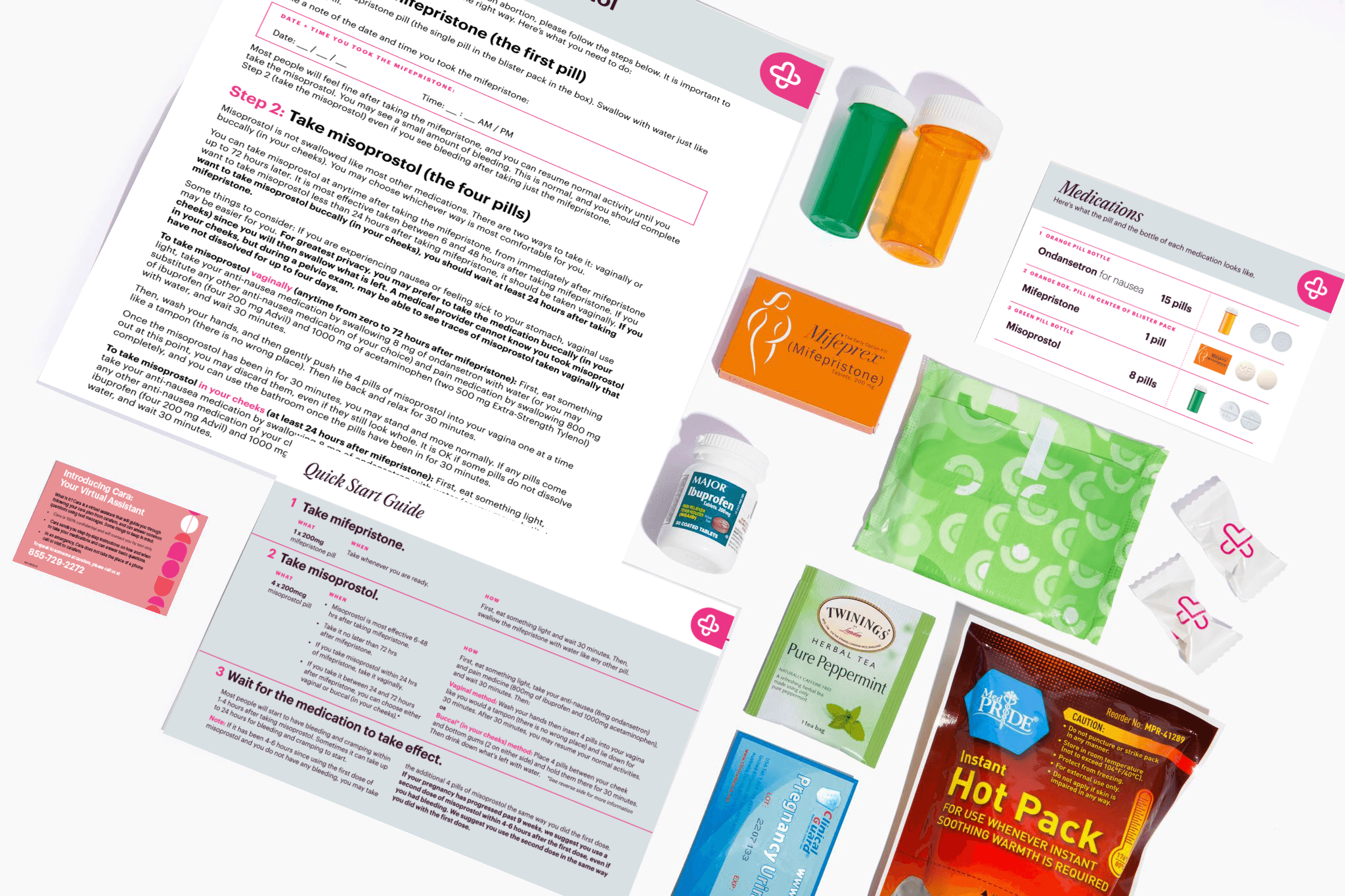 abortion pills package laid out spread rectangle abortion pills package laid out spread rectangle
